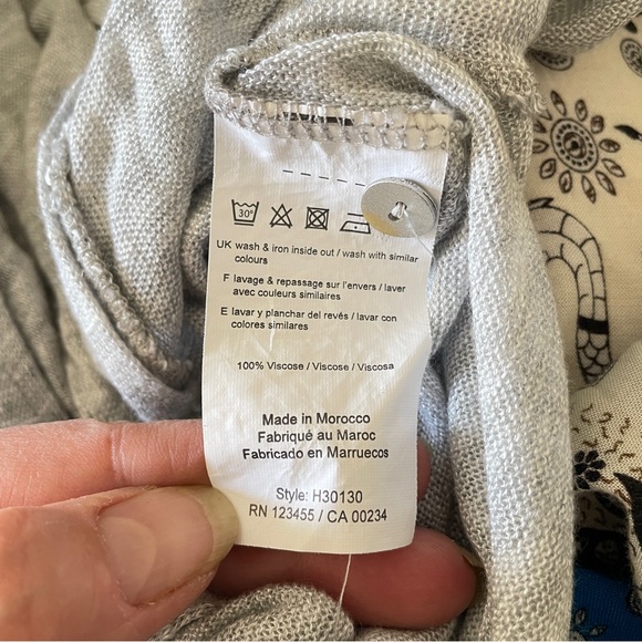 H by HALSTON Cardigan Grey Women’s Med Button Front Viscose Knit Longline Duster - Picture 11 of 12